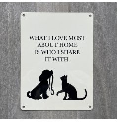 An Adorable Large Metal Sign with Pet Design