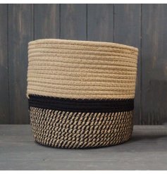A Large Basket in Neutral and Black