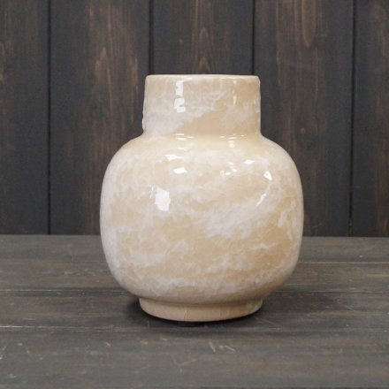 Large Round Marble Vase, 15cm