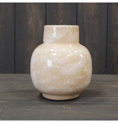 A Large Marble Vase With Neutral Colourways