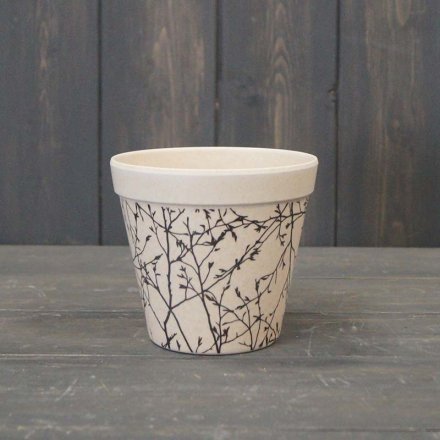 11cm Flower Pot With Silhouette Branch Design