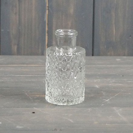 9.2cm Clear Mini Geometric Glass Bottle