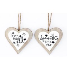 2 Assorted Wooden Hanging Hearts