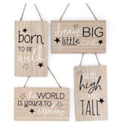 A Charming Assortment of 4 Wooden Plaques