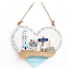 A Charming Seaside Heart Plaque