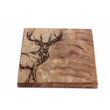 Set of 4 Stag Coasters, 10cm