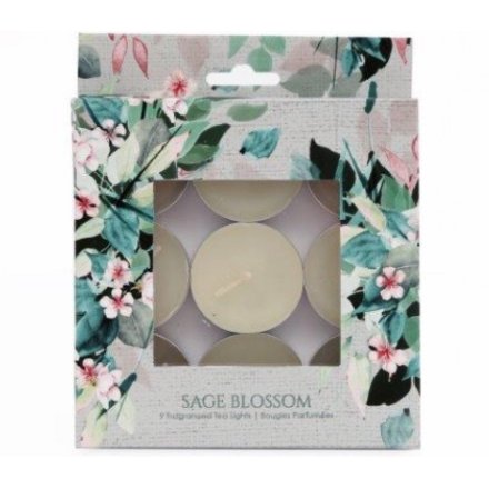 Pk9 Sage Blossom Tealights, 21.5cm