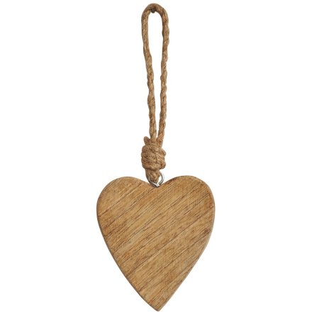 Natural Wooden Heart 7.5cm