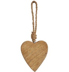 Rustic natural wooden heart shaped tokens