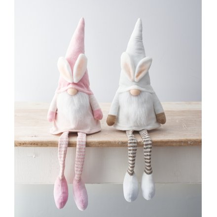 An Adorable Assortment of 2 Pink and White Bunny Gonks