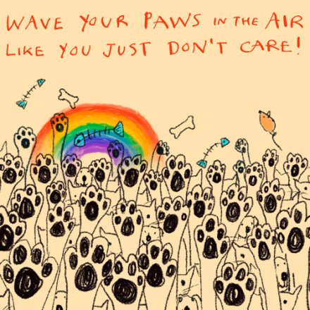 15cm Wave Your Paws In The Air Card