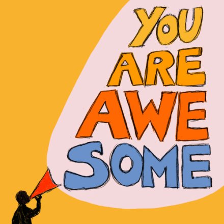 15cm You Are Awesome Megaphone Card