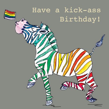 Zebra Kick Ass Card, 15cm