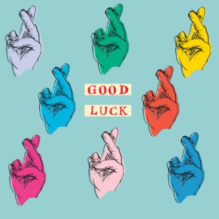 Good Luck Multi Coloured Fingers Crossed, 15cm