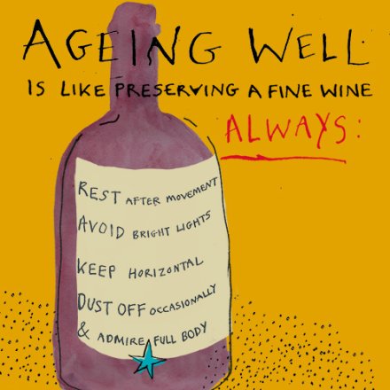 Ageing Fine Wine Card, 15cm