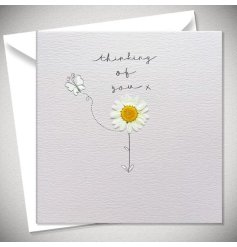 A Pretty Hand Finished Card With A Dried Flower