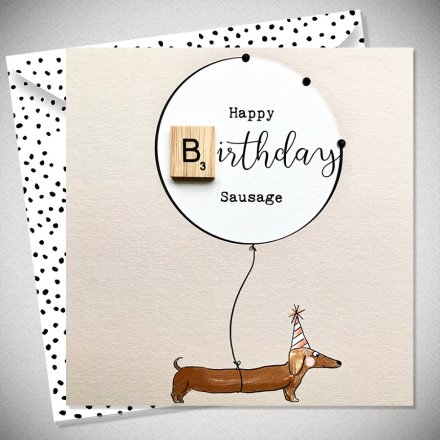 Happy Birthday Sausage Card, 15cm