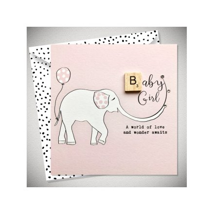 Baby Girl Card, 15cm 