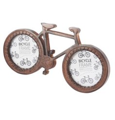 Wooden bicycle twin photo frame