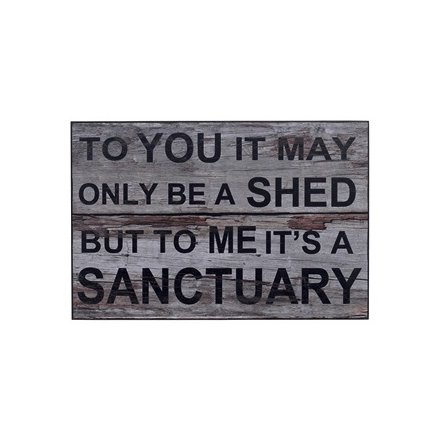 Shed Sanctuary Sign, 24cm