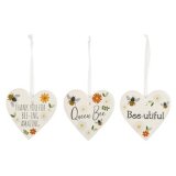 A Charming Assortment of 3 Ceramic Hanging Hearts