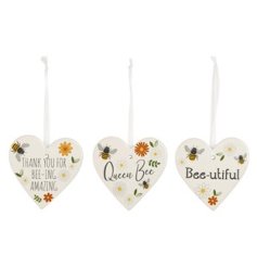 A Charming Assortment of 3 Ceramic Hanging Hearts