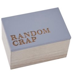 A Wooden Box With Baby Blue Lid