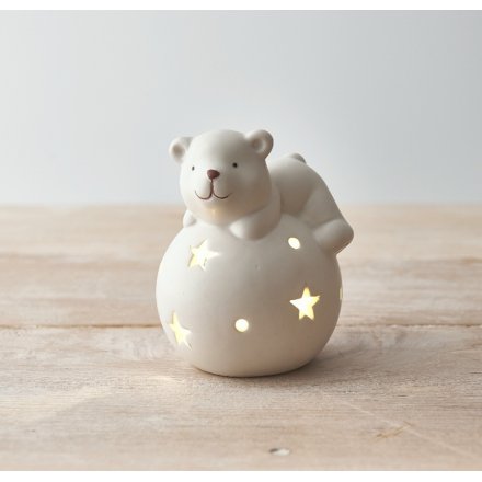 LED Star Ball With Bear, 7cm