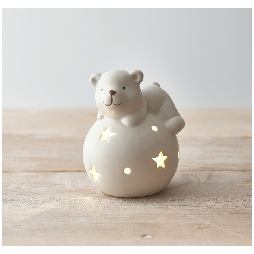 LED Star Ball With Bear, 7cm