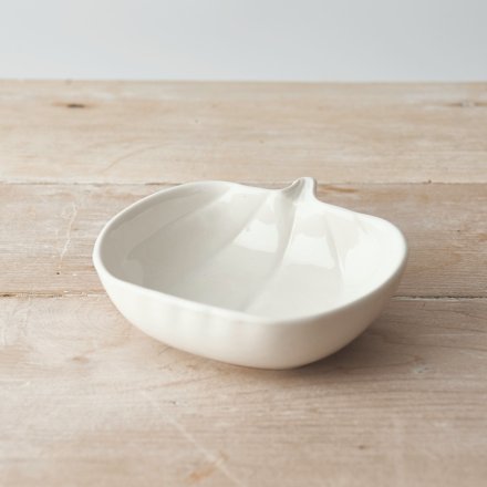 A Ceramic White Trinket Pumpkin Dish