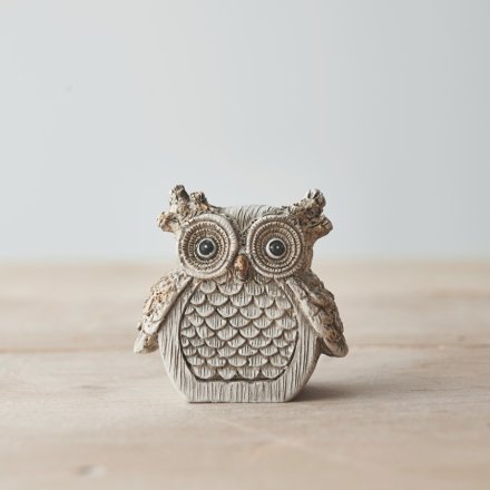 Silver Owl Ornament, 6cm
