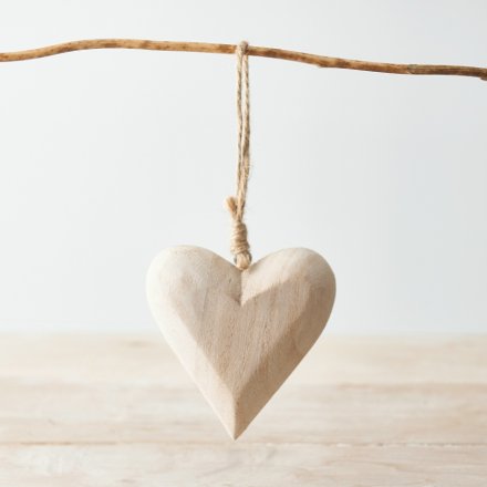9.3cm Extra Small Rustic Hanging Heart