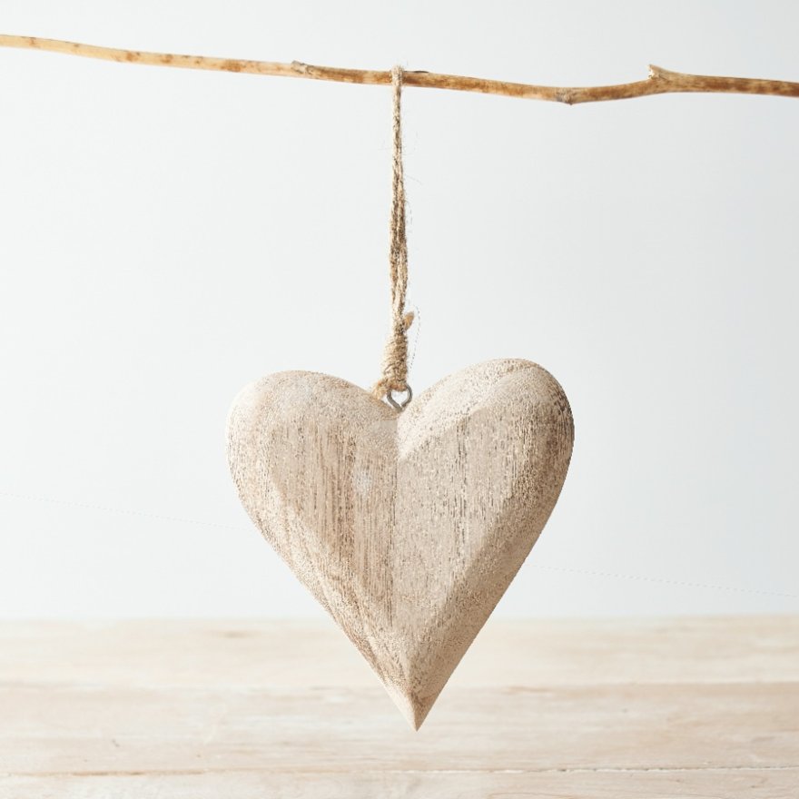 Rustic Hanging Heart, 12cm