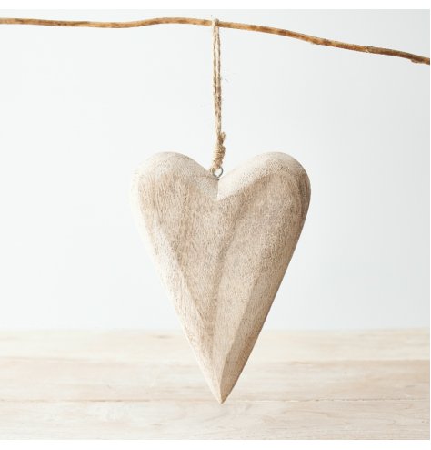 A Charming Hanging Decoration Of A Wooden Heart
