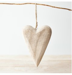 A Large Rustic Inspired Wooden Hanging Heart