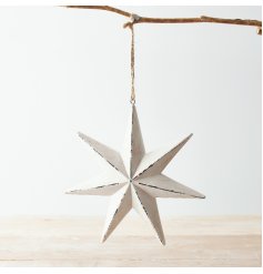 A Small Rustic Inspired Wooden Hanging Star