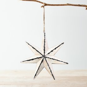 A Small Rustic Inspired Wooden Hanging Star