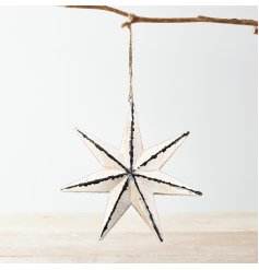 A Small Rustic Inspired Wooden Hanging Star