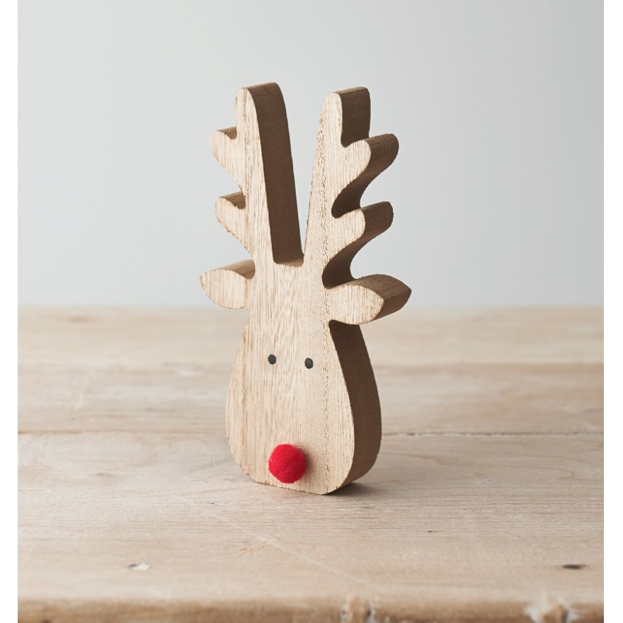 Wooden Reindeer, 15cm