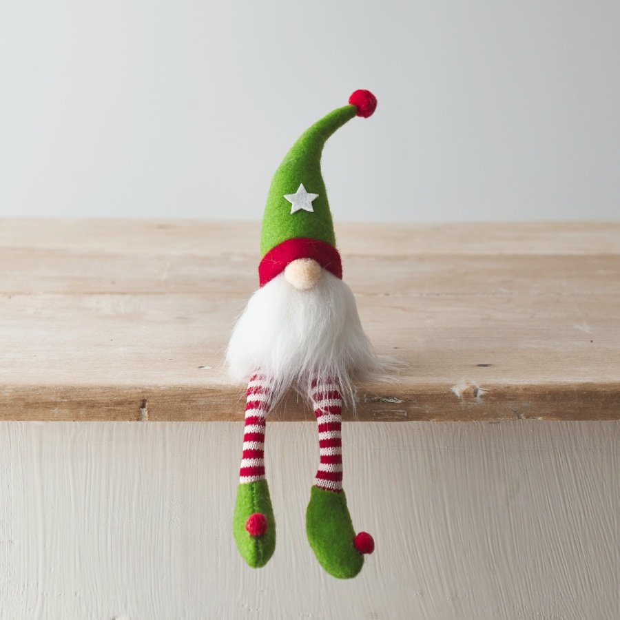 A Colourful, Festive Shelf Sitting Elf Gonk