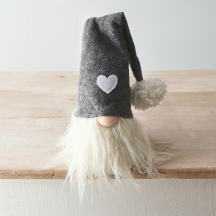 Gonk Decoration With Heart Hat, 16cm