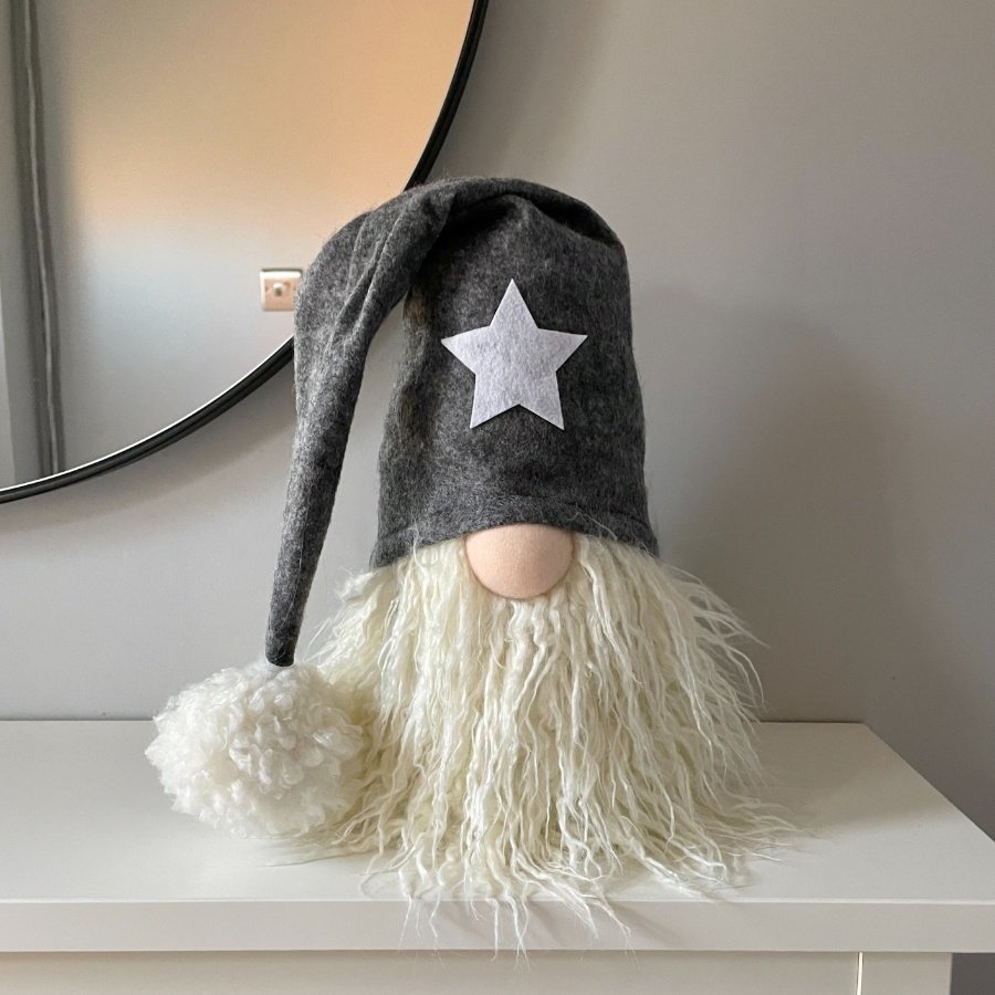 Christmas Gonk Door Stop With Star Hat, 25cm Christmas Decorations