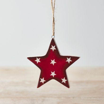 Small Hanging Star Decoration, 8cm