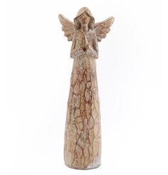 A Rustic Wooden Angel Decoration