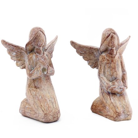 2 Assorted Kneeling Angel Decoration, 15.5cm