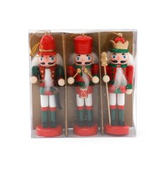 Adorn your tree with this assortment of 3 classic Nutcracker decorations. 