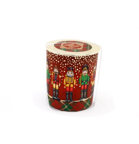 A classic Christmas Magic Nutcracker scented candle with a beautifully ornate design. 