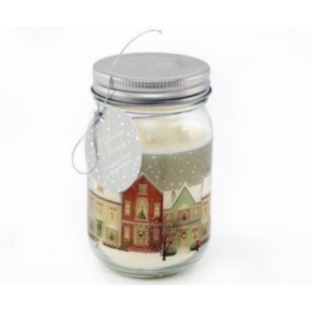 Starry Night Christmas Candle Jar, 12cm