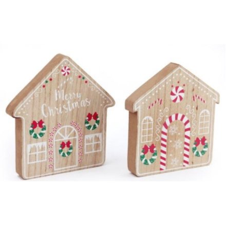 Assortment of 2 Gingerbread House Coasters, 14cm