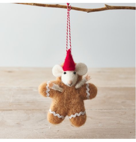 A Festive Themed Mouse In A Gingerbread Costume